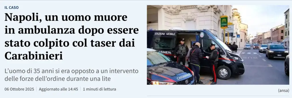 Taser a Napoli